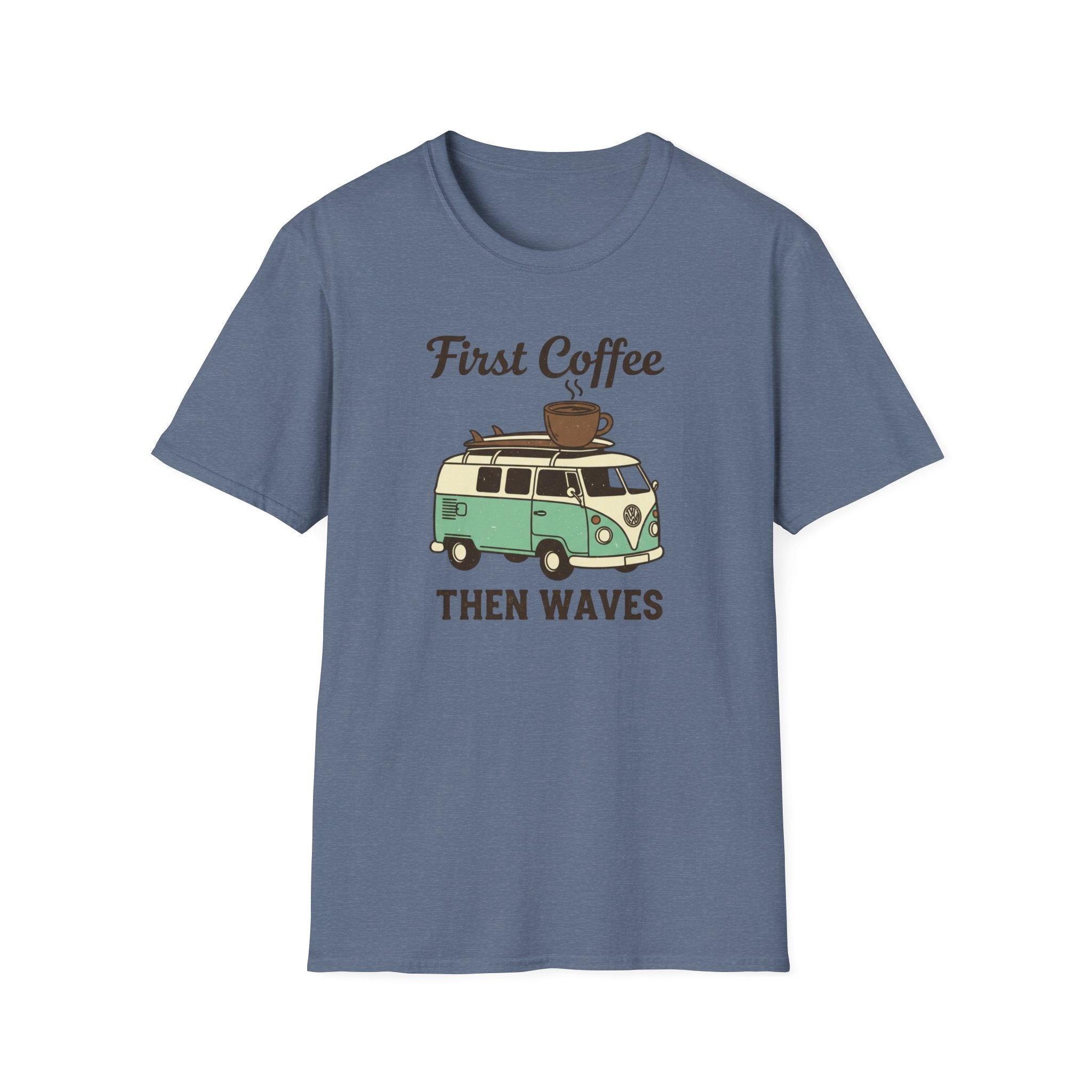 First Coffee Then Waves T‑Shirt