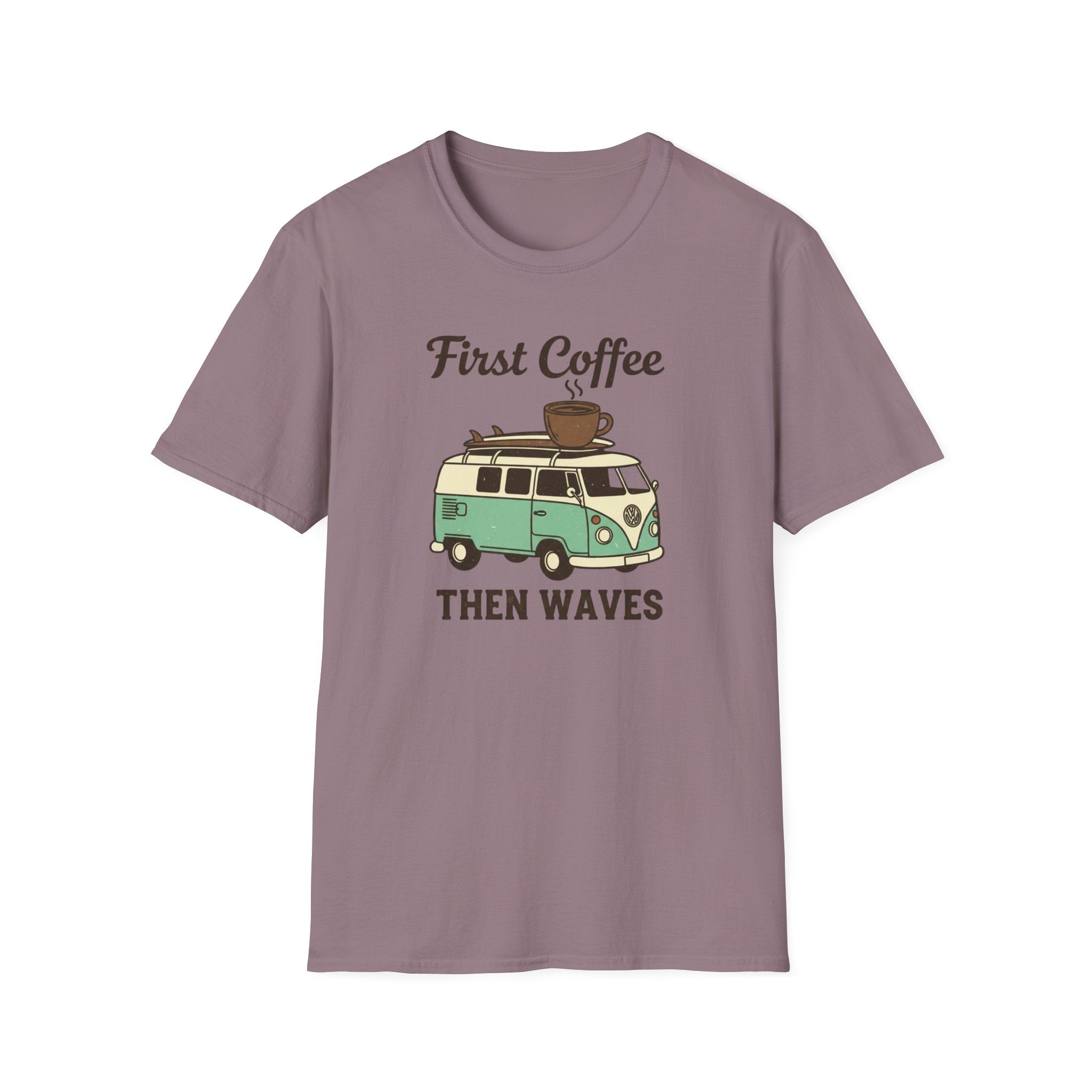 First Coffee Then Waves T‑Shirt