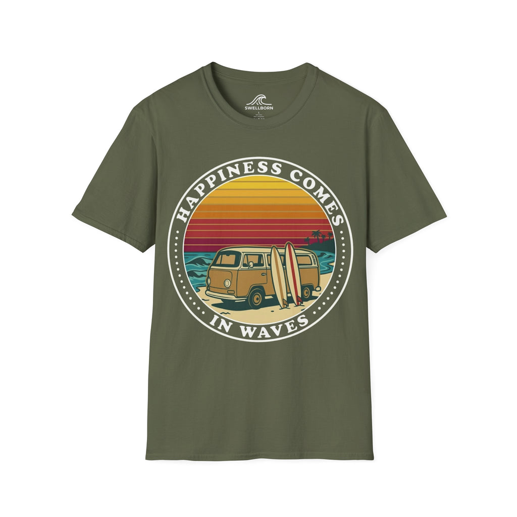 Happiness Comes In Waves T-Shirt