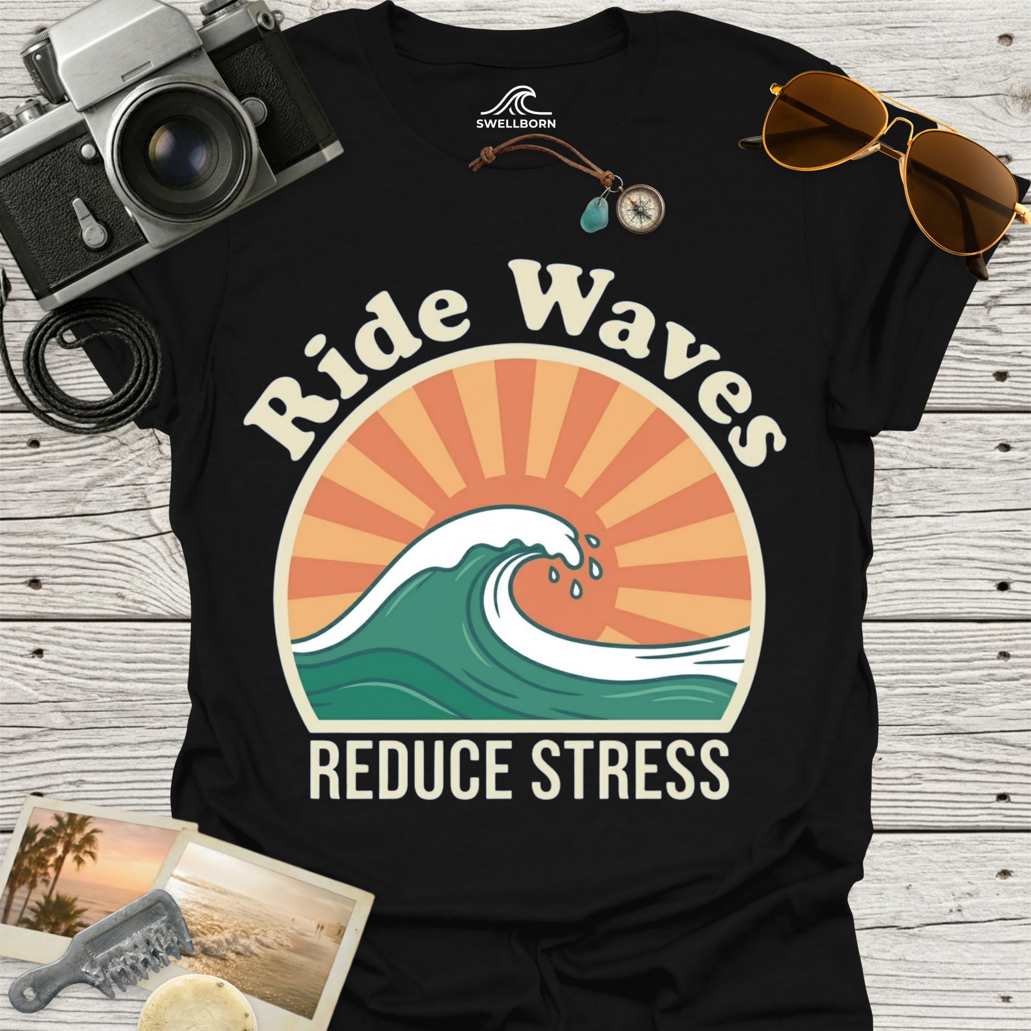 Ride Waves Reduce Stress T-Shirt