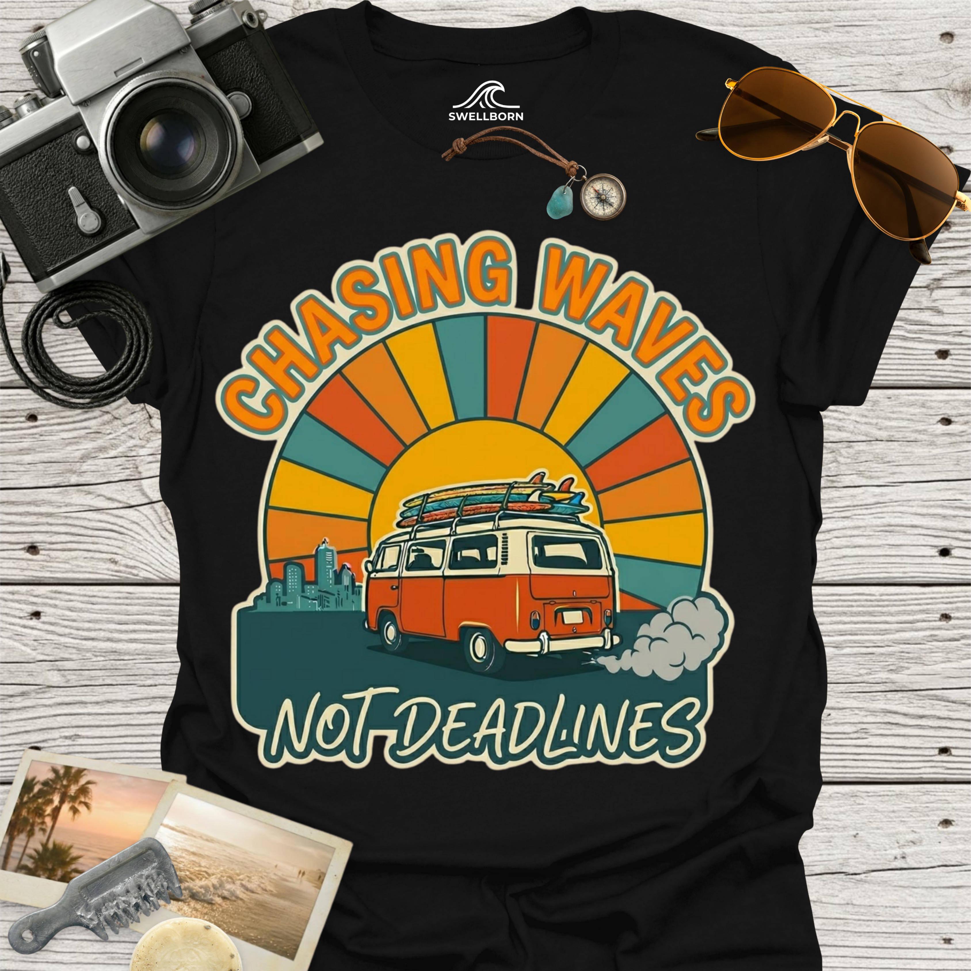 Chasing Waves Not Deadlines T-Shirt