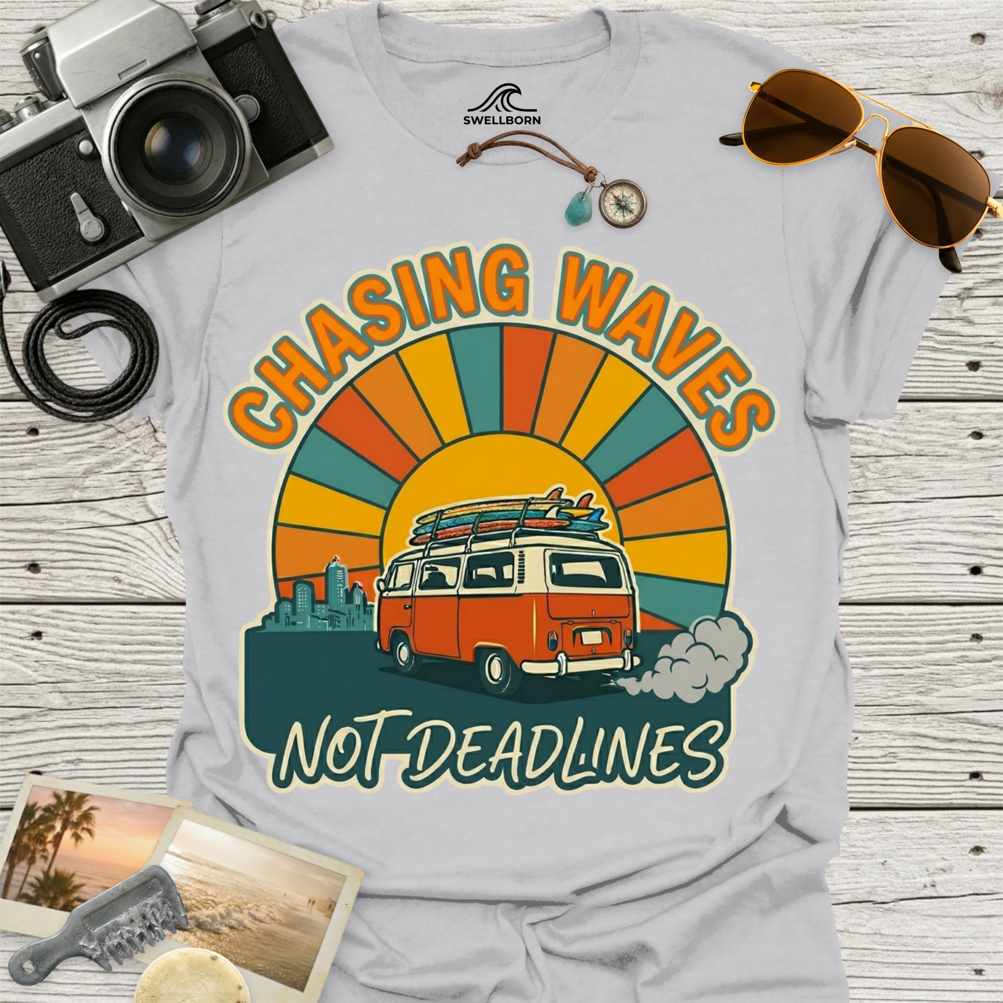 Chasing Waves Not Deadlines T-Shirt