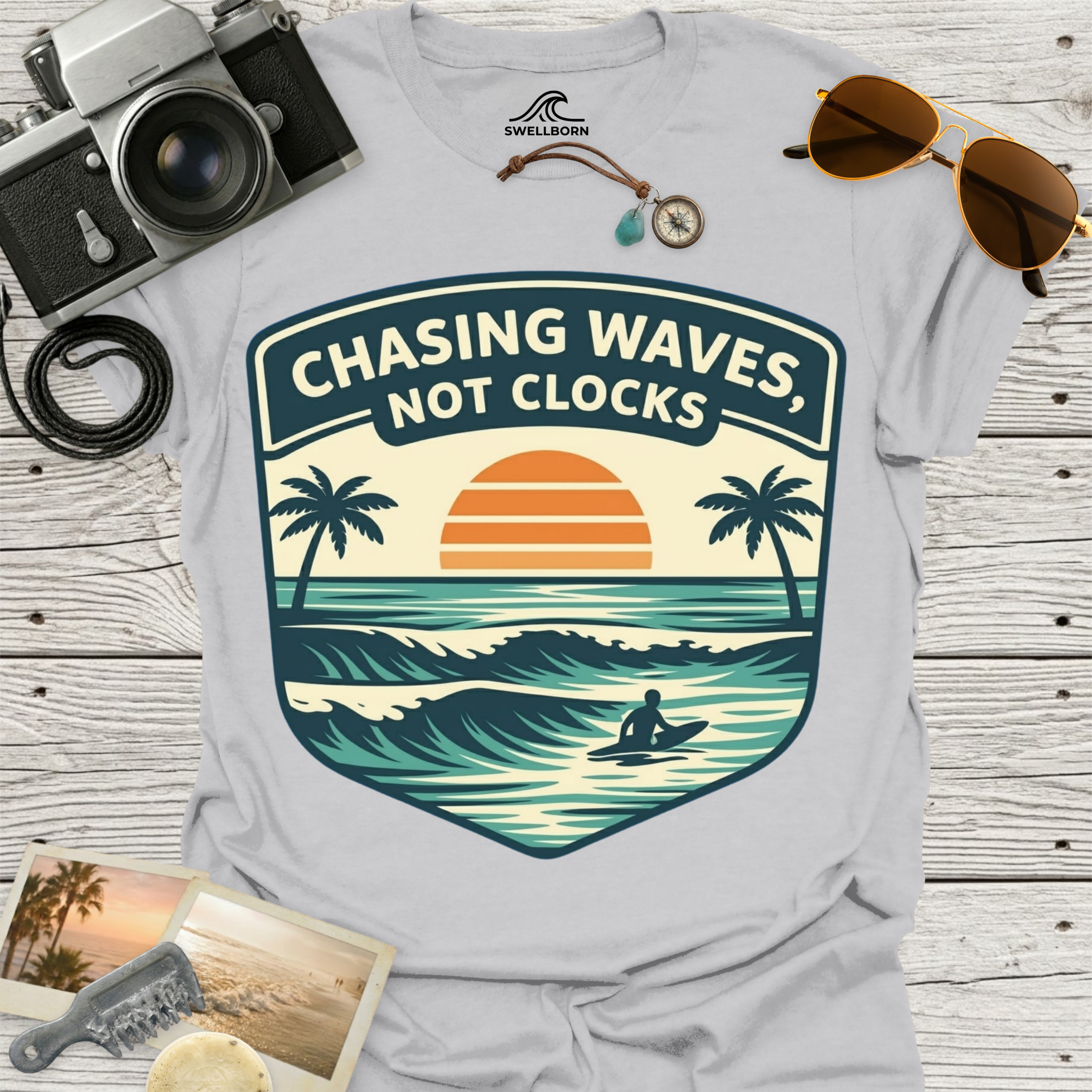 Chasing Waves Not Clocks T-Shirt