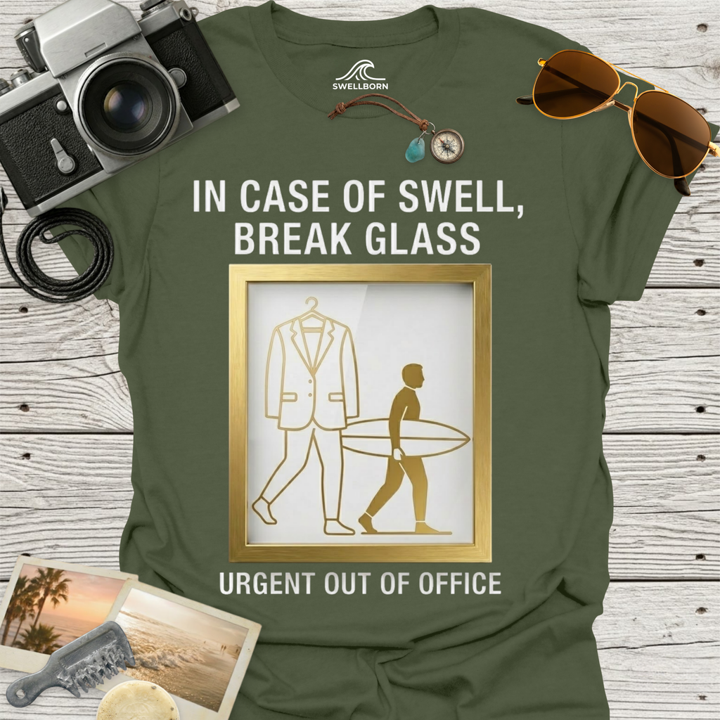 In Case of Swell, Break Glass (Urgent Out of Office) T-Shirt