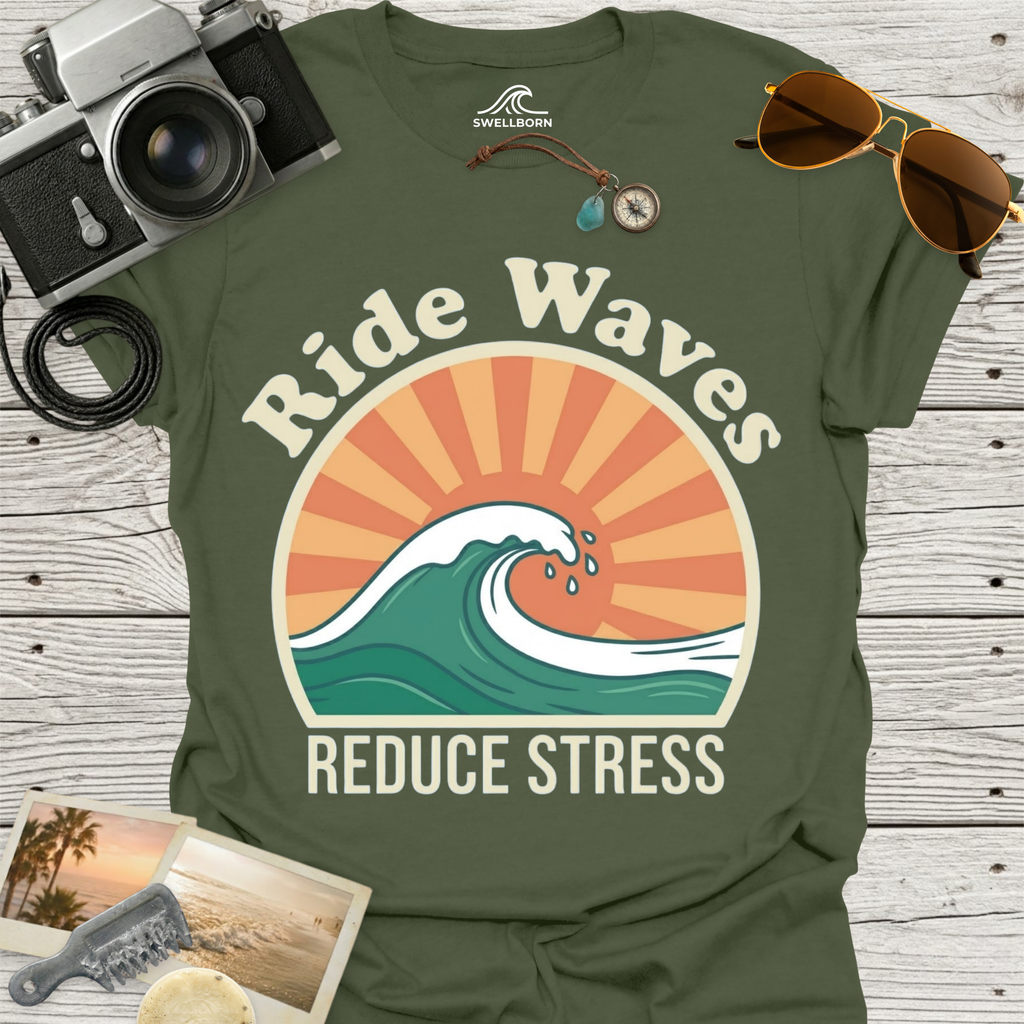 Ride Waves Reduce Stress T-Shirt