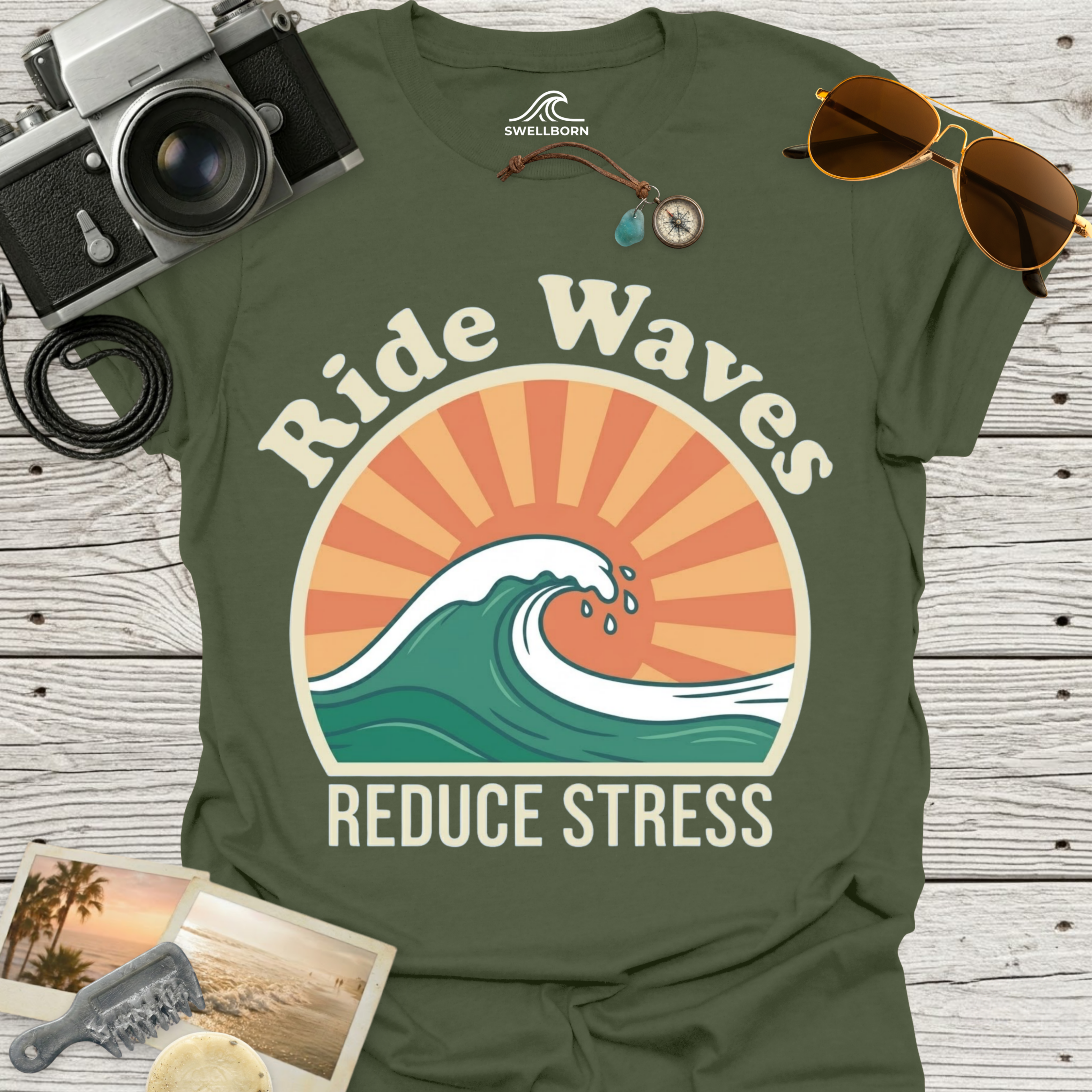 Ride Waves Reduce Stress T-Shirt