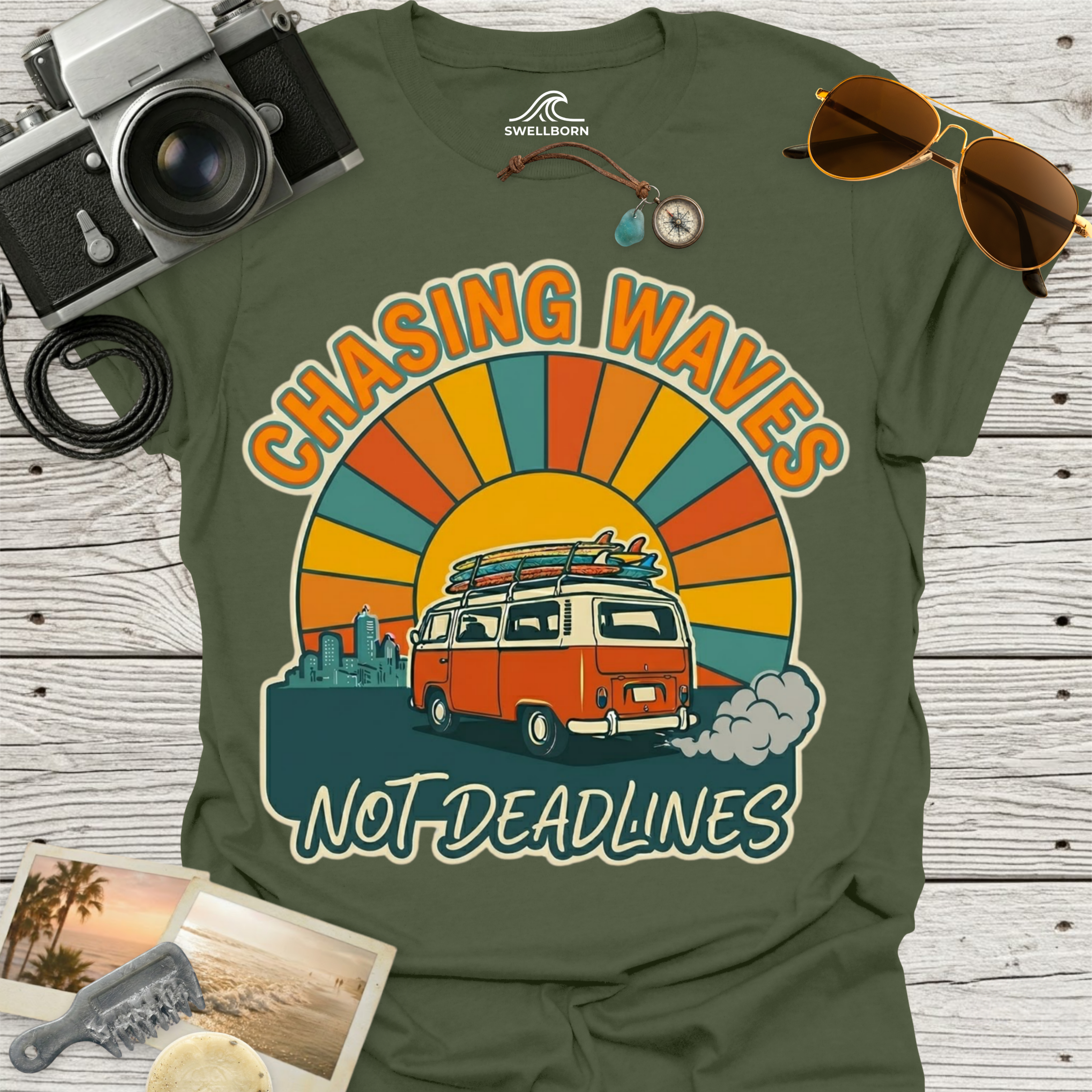 Chasing Waves Not Deadlines T-Shirt