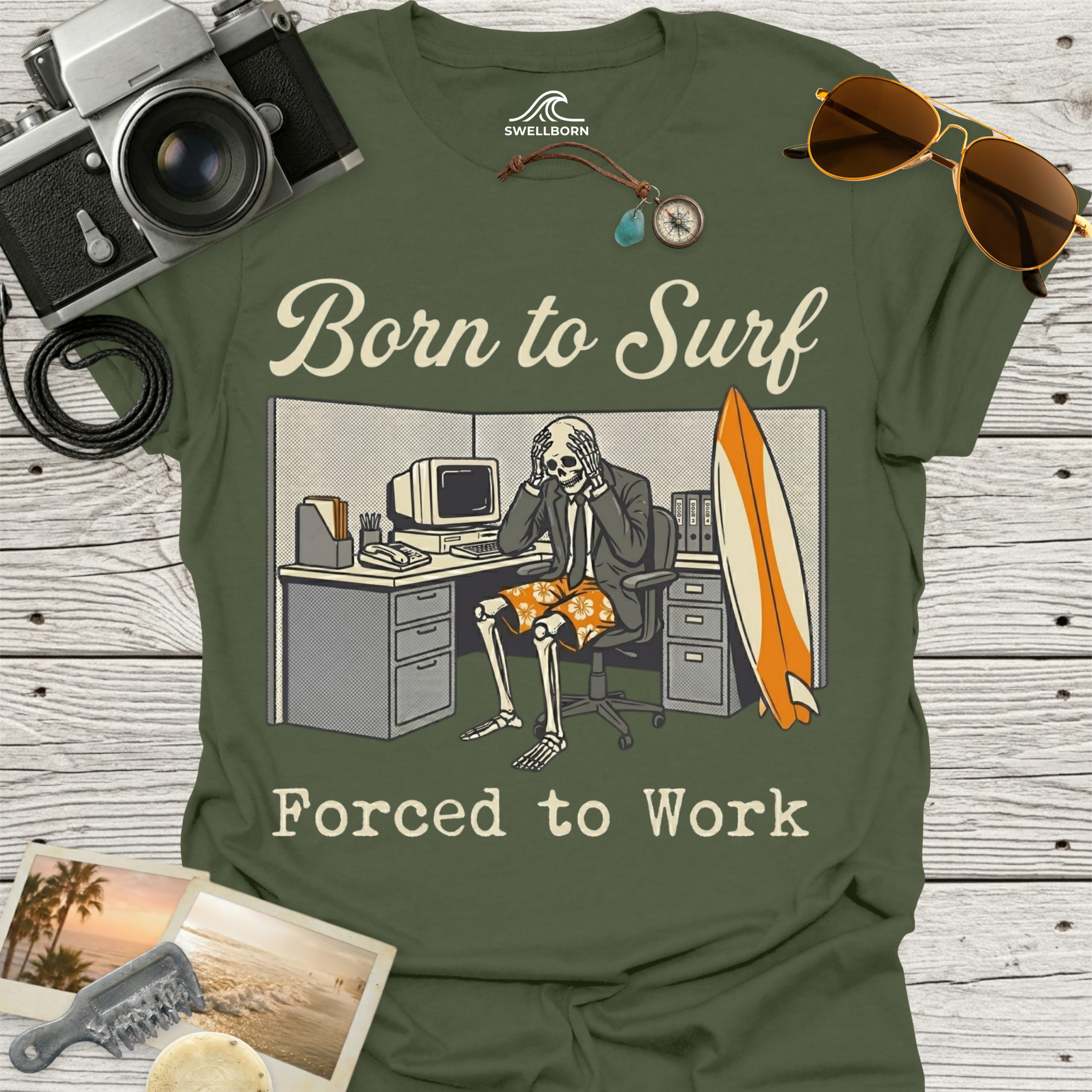Born To Surf Forced To Work T-Shirt