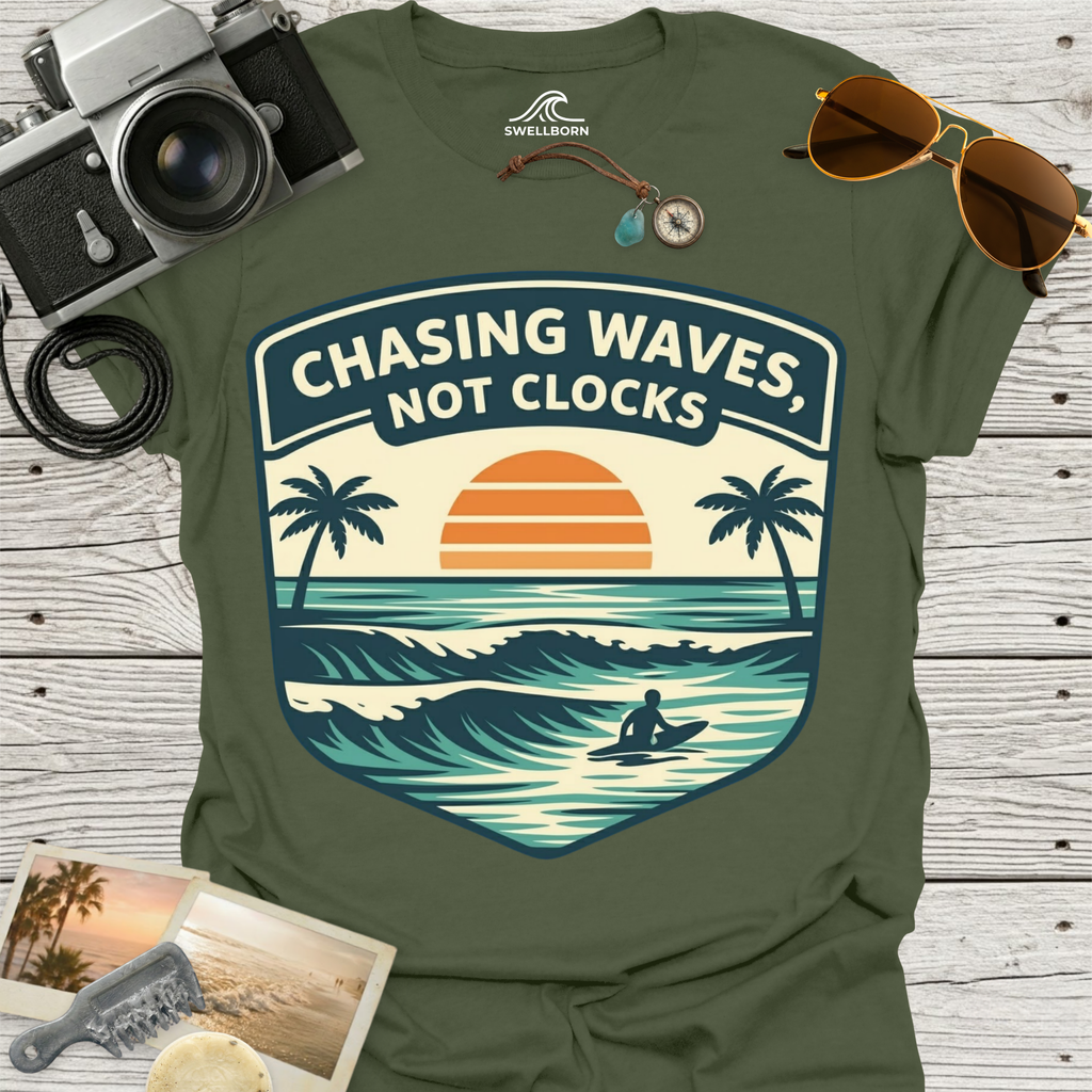 Chasing Waves Not Clocks T-Shirt