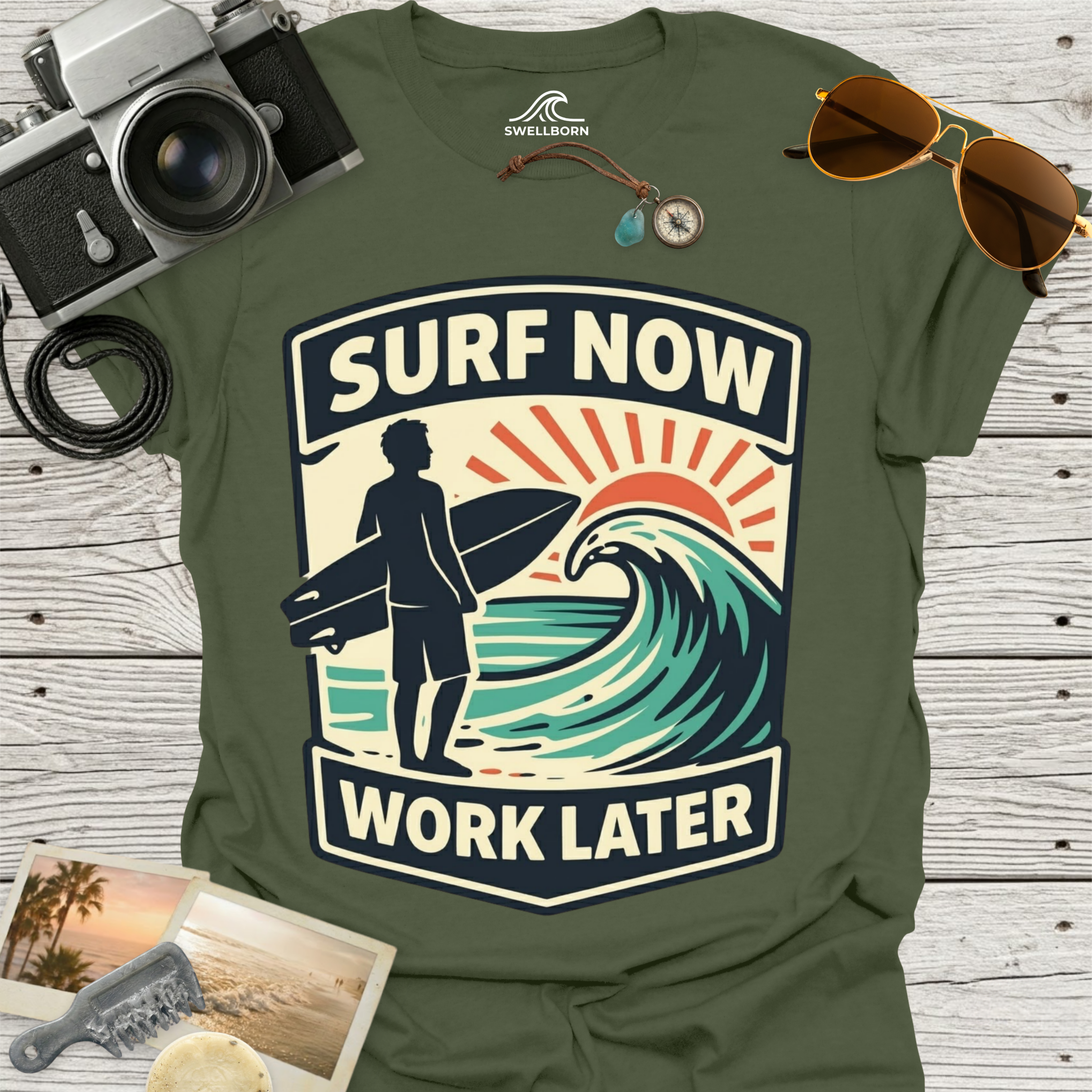 Surf Now, Work Later T-Shirt