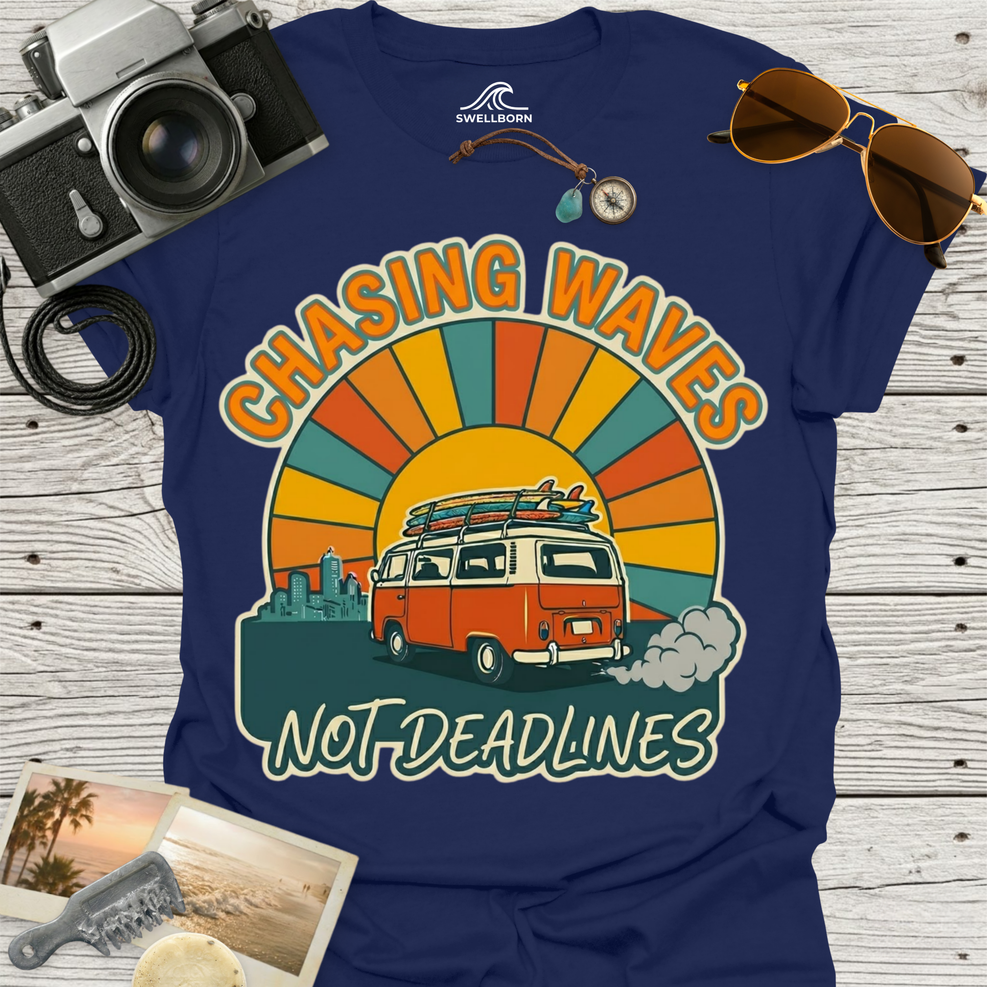 Chasing Waves Not Deadlines T-Shirt