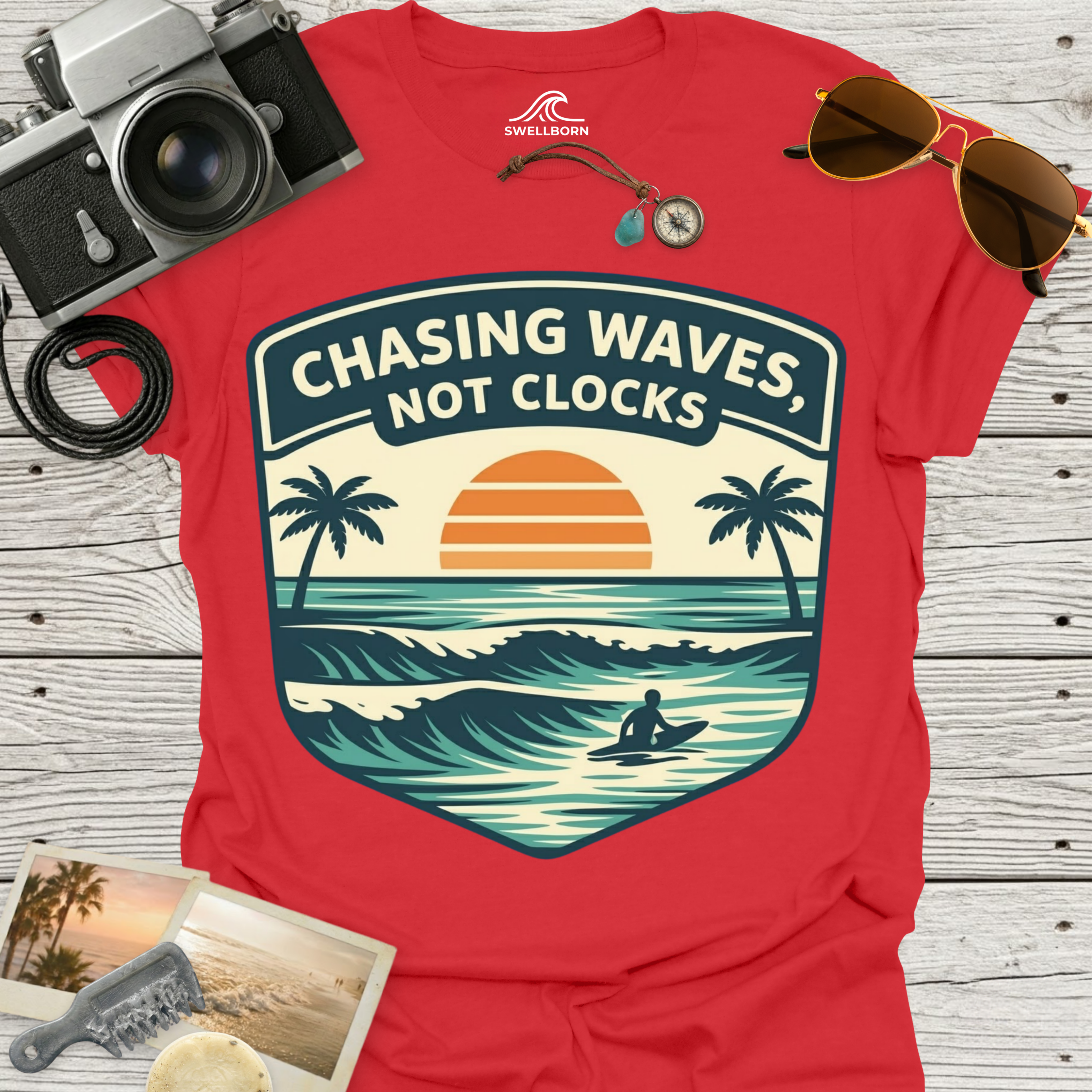 Chasing Waves Not Clocks T-Shirt