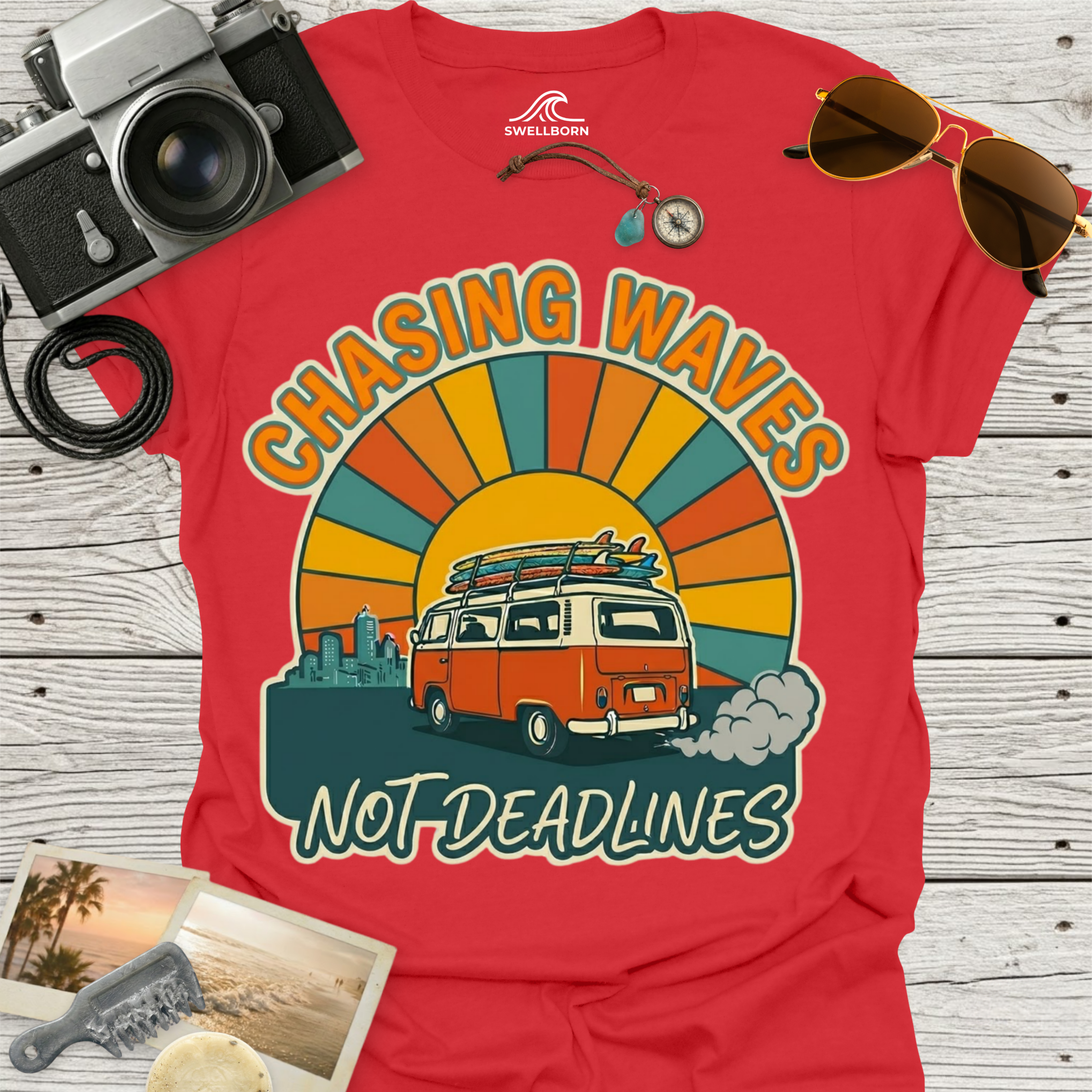 Chasing Waves Not Deadlines T-Shirt