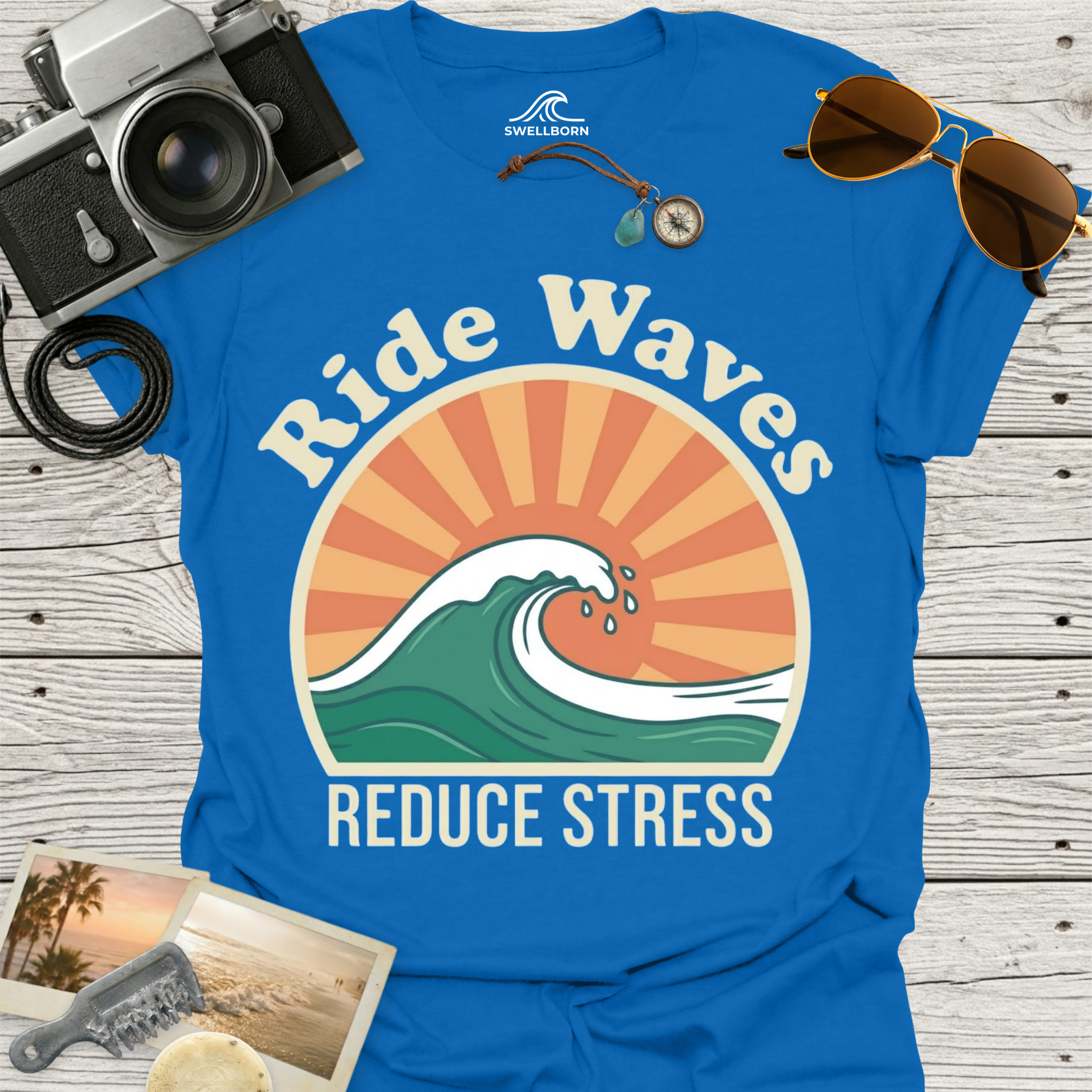 Ride Waves Reduce Stress T-Shirt