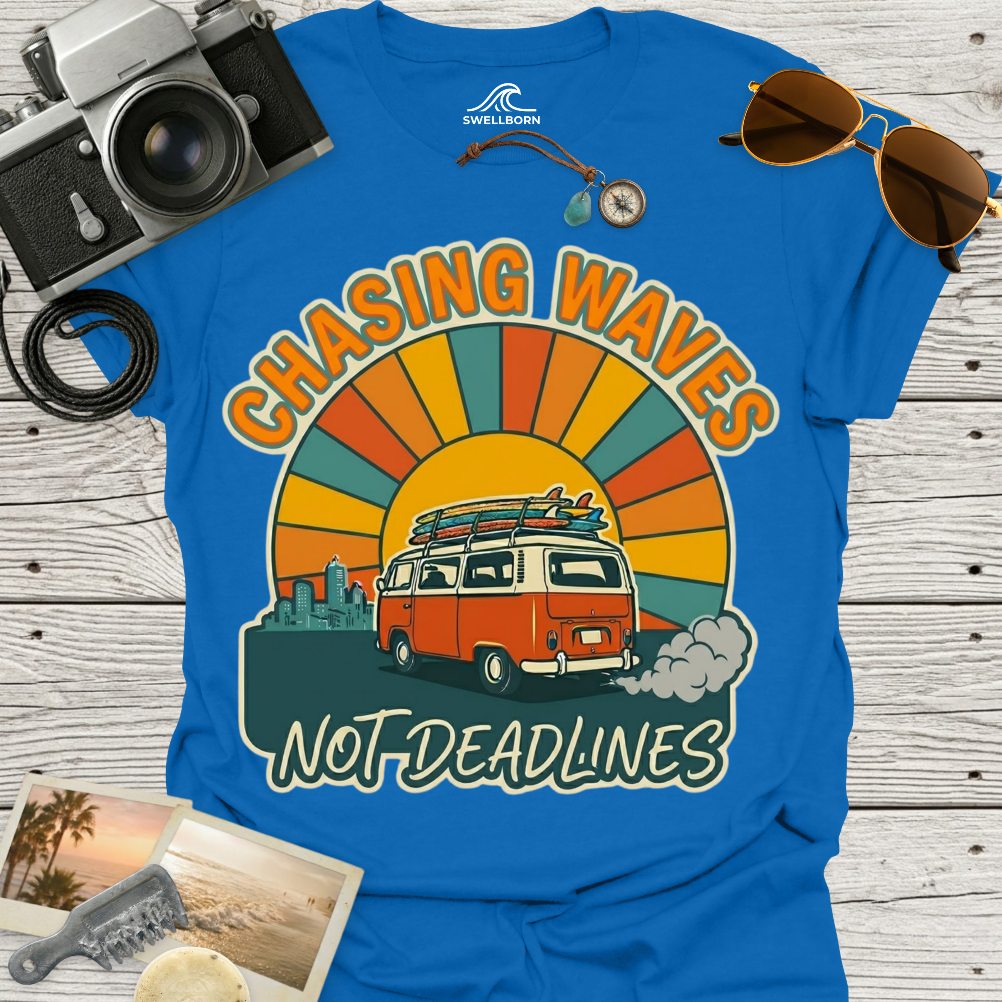 Chasing Waves Not Deadlines T-Shirt