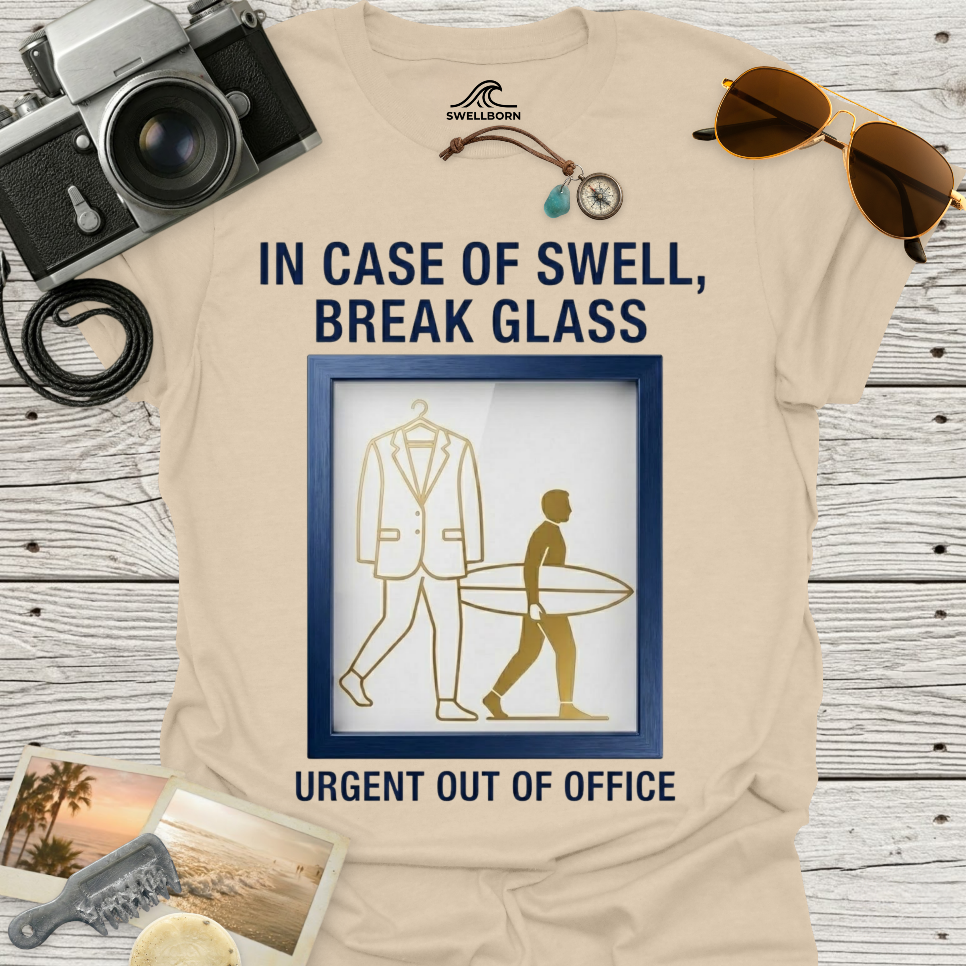 In Case of Swell, Break Glass (Urgent Out of Office) T-Shirt