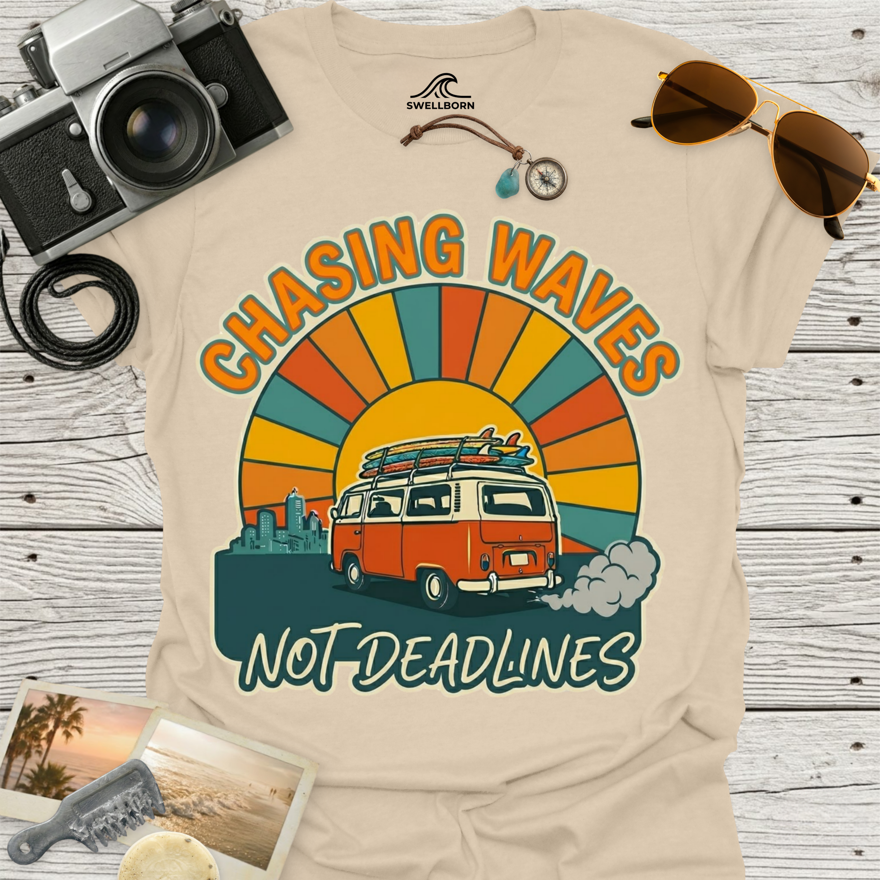 Chasing Waves Not Deadlines T-Shirt