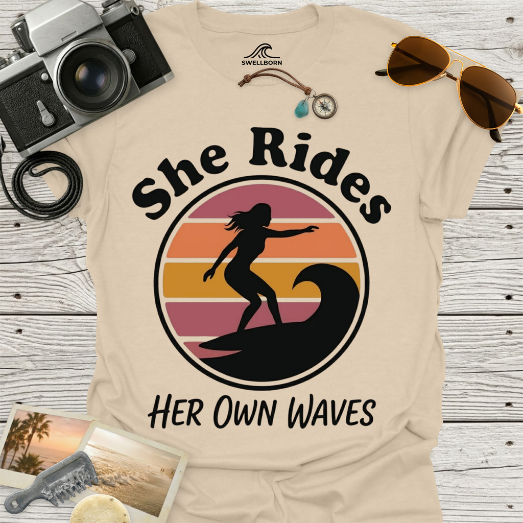 She Rides Her Own Waves T-Shirt