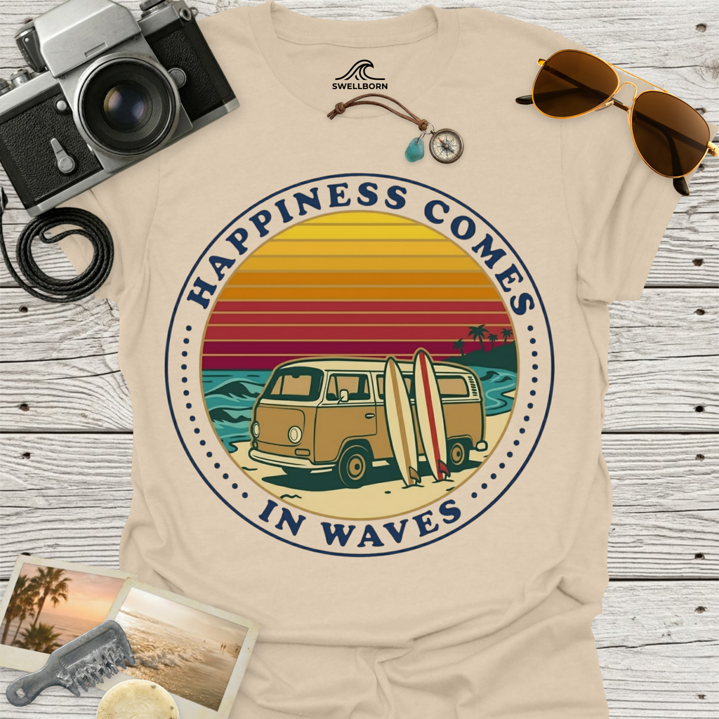 Happiness Comes In Waves T-Shirt