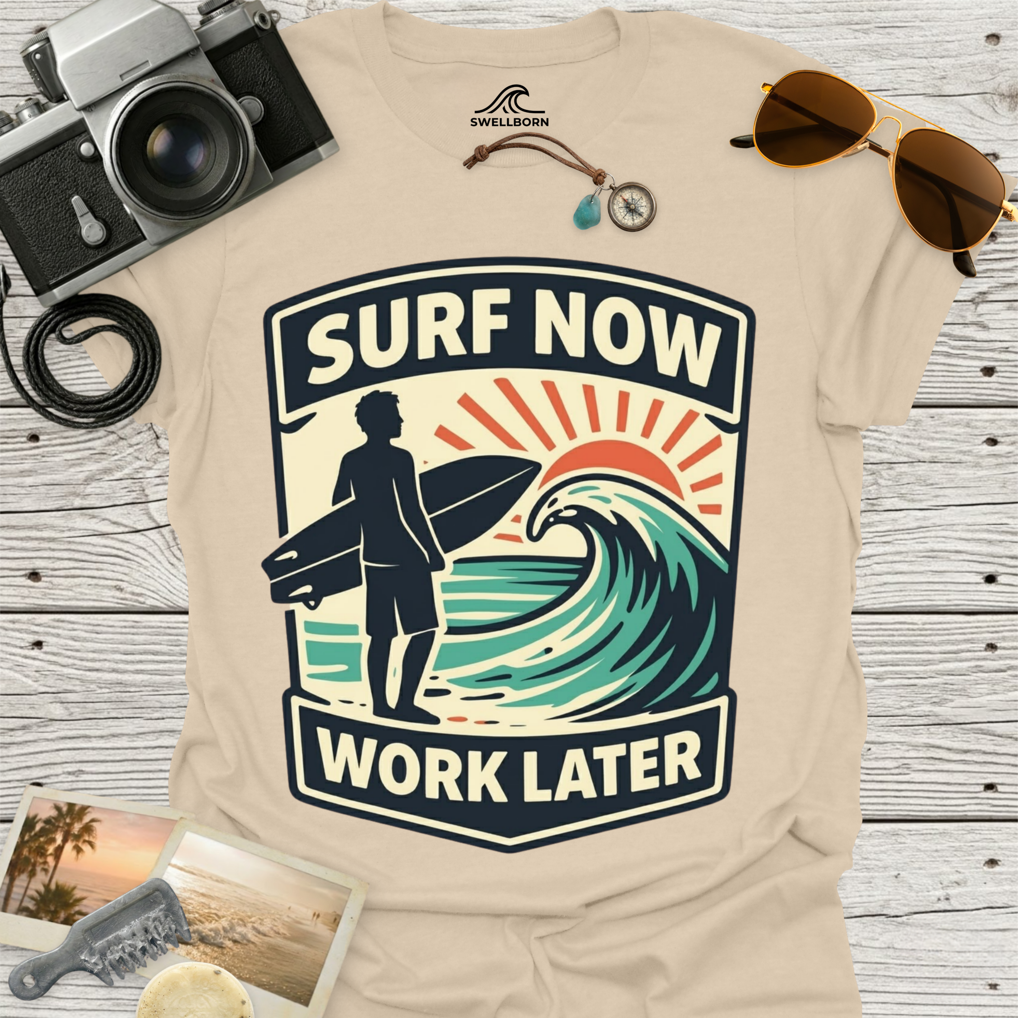 Surf Now, Work Later T-Shirt