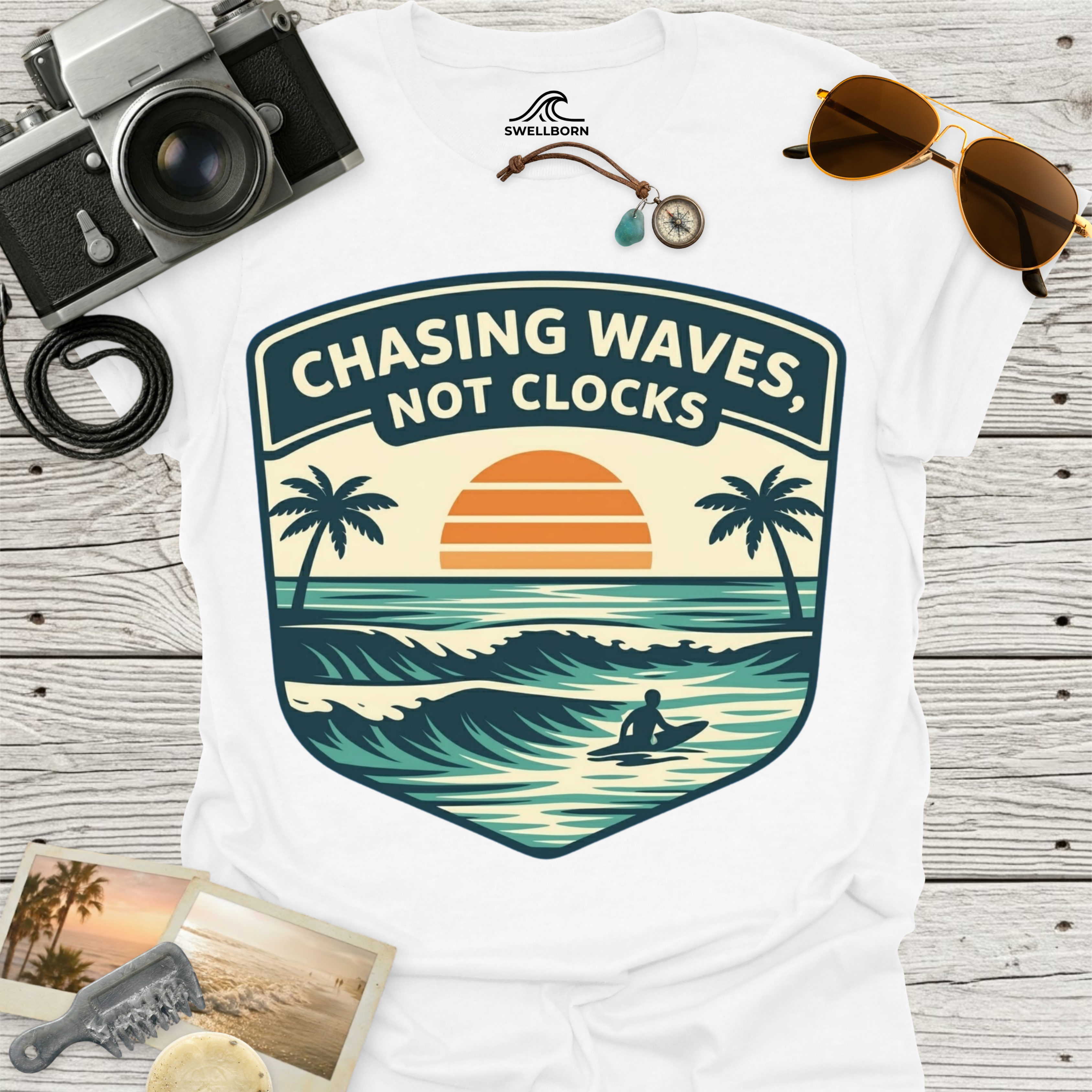 Chasing Waves Not Clocks T-Shirt