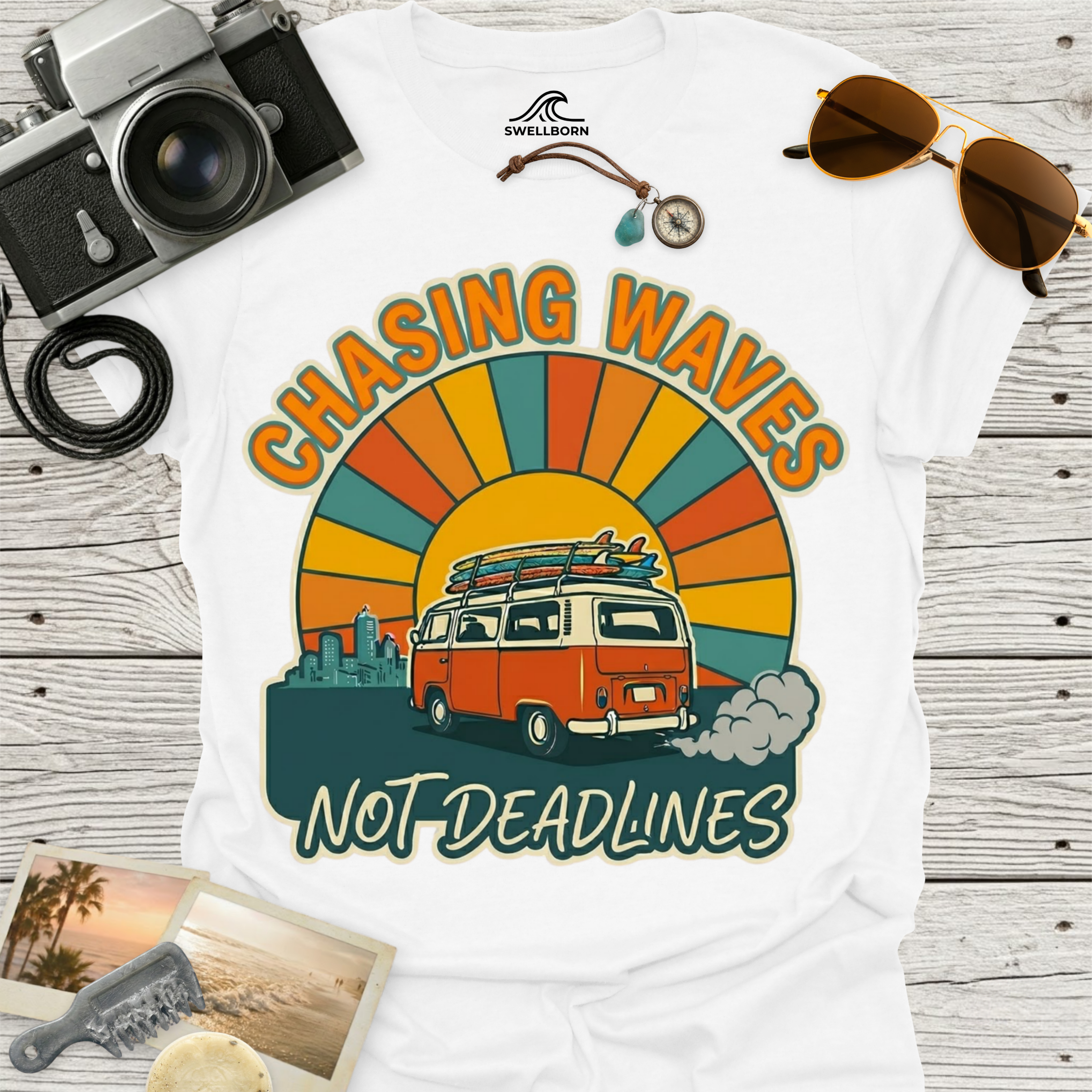 Chasing Waves Not Deadlines T-Shirt